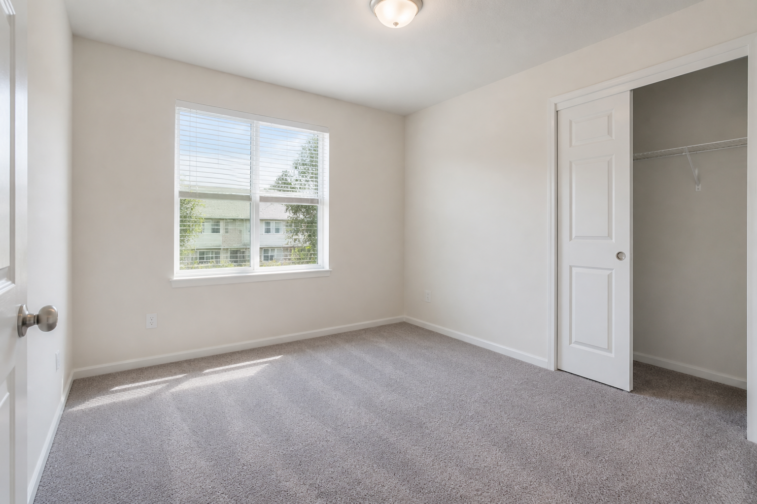 Clean empty bedroom ready for a new tenant