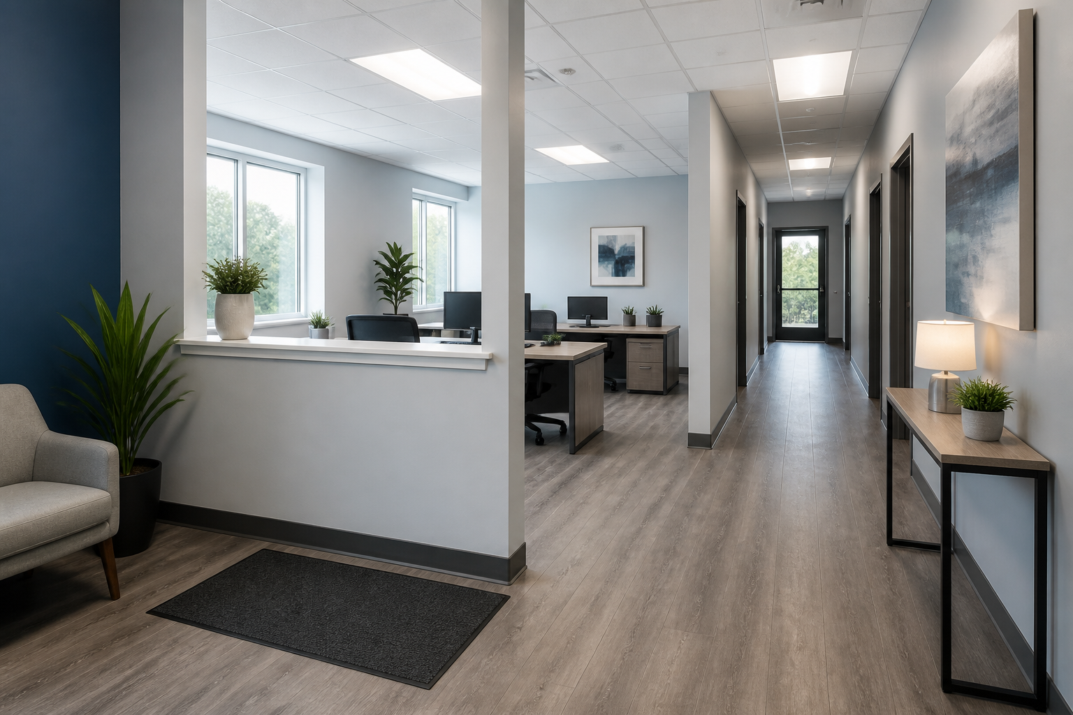 Clean small office space